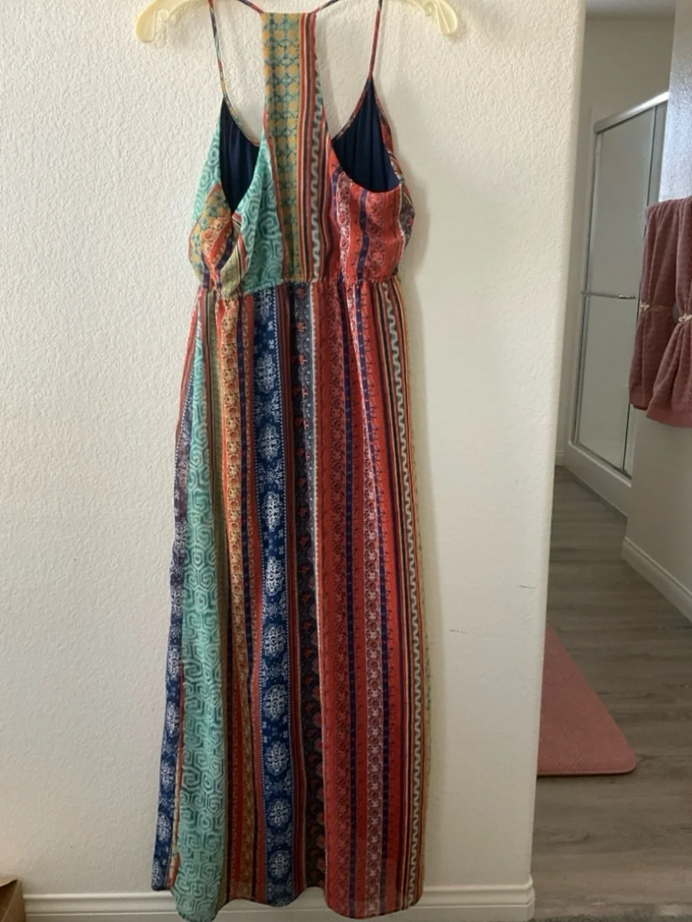 Bohemian Multi-Stripe Maxi Dress